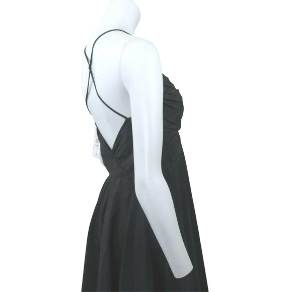 Zara Basic Womens Black Slip Dress L Empire Criss Cross Straps Knee Length - Picture 5 of 12